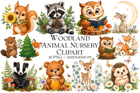 Download Woodland Animal Nursery Clipart - Art Collection