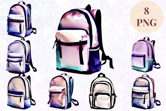 Download Backpack Watercolor 5 Clipart PNG - Art Collection