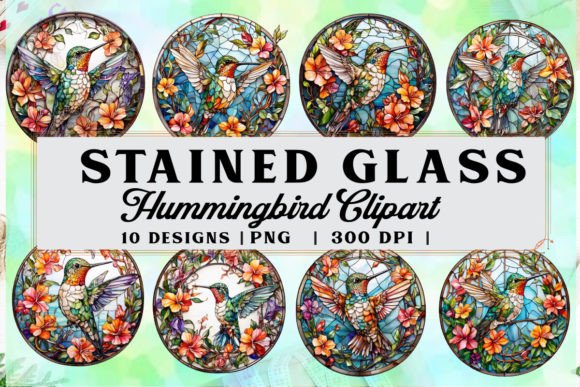 Download Stained Glass Hummingbird Clipart PNG - Art Collection