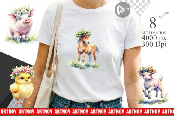 Download Baby Farm Animal Nursery Art Sublimation - Art Collection