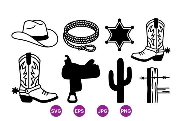 Download Cowboy Western SVG Clipart Pack - Art Collection