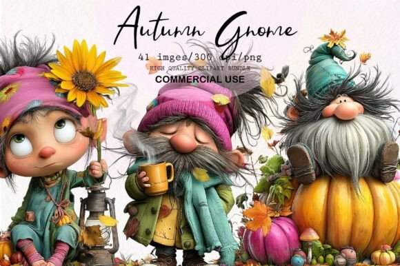 Download Whimsical Autumn Gnome Clipart - Art Collection