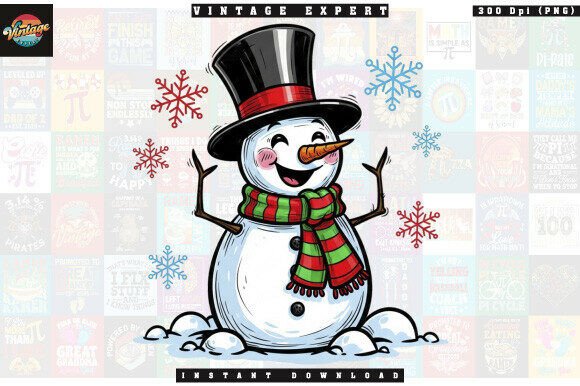 Download Vintage Christmas Winter Snowman Clipart - Art Collection