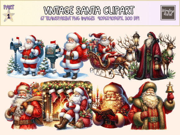 Download Vintage Santa Clipart - Art Collection