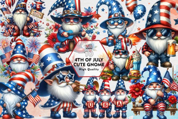 Download 4th of July Cute Gnome Clipart PNG - Art Collection