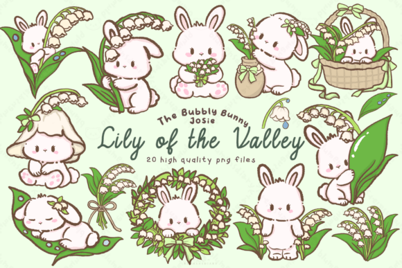 Download Kawaii Lily of the Valley Bunny Clipart - Art Collection
