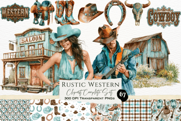 Download Rustic Western Watercolor Clipart Set - Art Collection