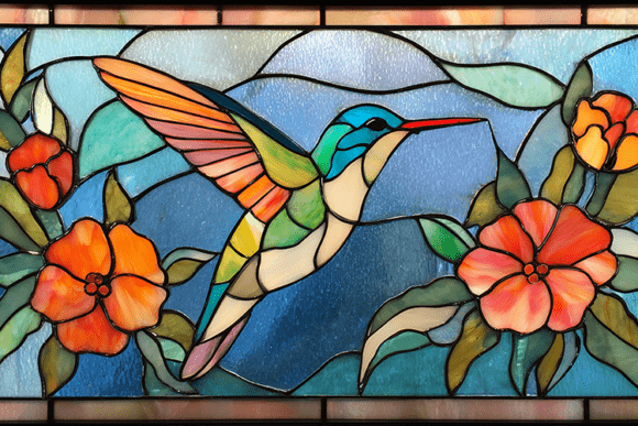 Download Stained Glass Hummingbird Art - Art Collection