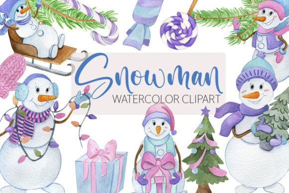 Download Snowman Watercolor Winter Clipart - Art Collection