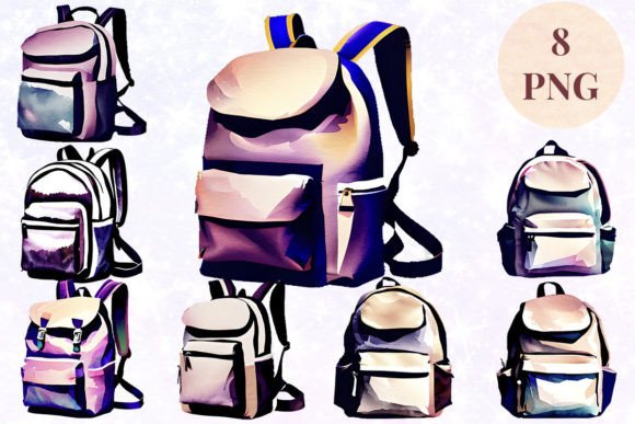 Download Backpack Watercolor 12 Clipart PNG - Art Collection