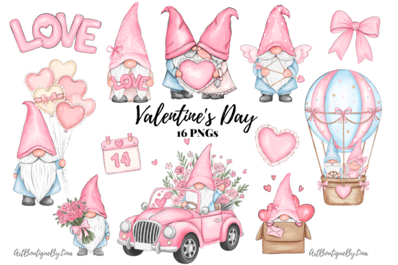 Download Valentine Gnome Clipart Bundle - Art Collection