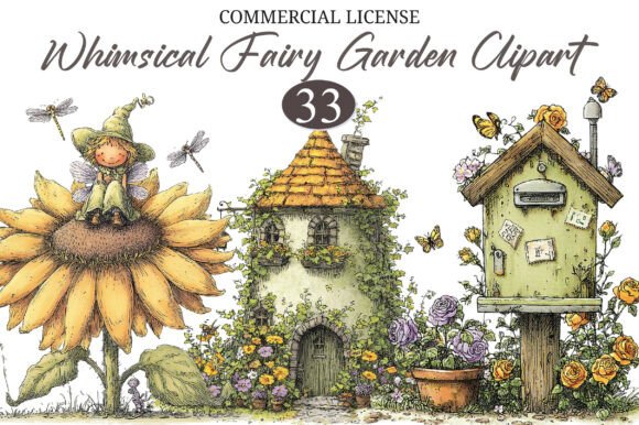Download Whimsical Fairy Garden Clipart - Art Collection