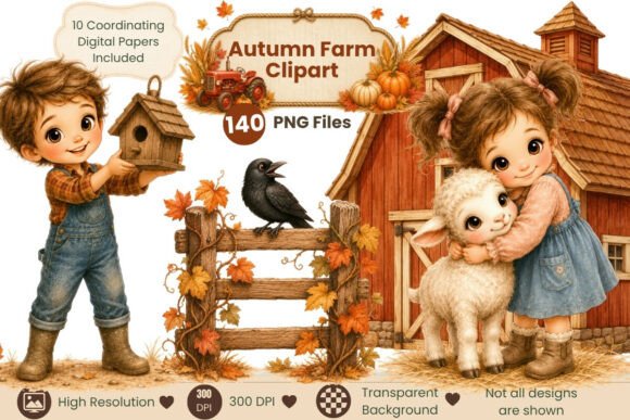 Download Autumn Farm Storybook Clipart - Art Collection