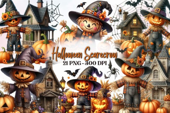 Download Halloween Scarecrow Watercolor Clipart - Art Collection