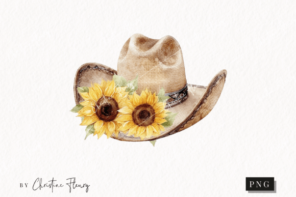 Download Watercolor Sunflower Cowboy Hat Clipart - Art Collection
