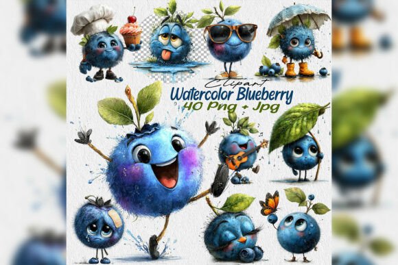 Download Watercolor Blueberry PNG Clipart Spring - Art Collection