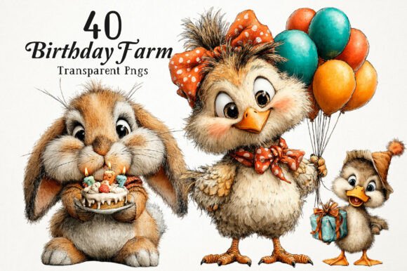 Download Cute Birthday Farm PNG Clipart - Art Collection