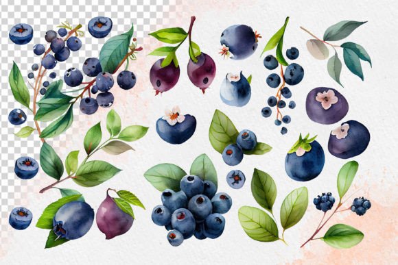 Download Watercolor Blueberries Clipart - Art Collection