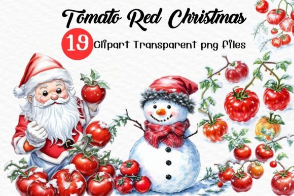 Download Tomato Red Christmas Watercolor Clipart - Art Collection