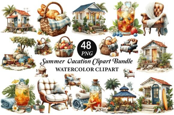 Download Summer Vacation Clipart Bundle - Summer Collection