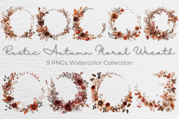 Download Rustic Autumn Floral Wreath Fall Clipart - Art Collection
