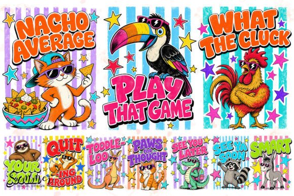 Download Retro Summer Animal Pun Sublimation PNGs - Summer Collection