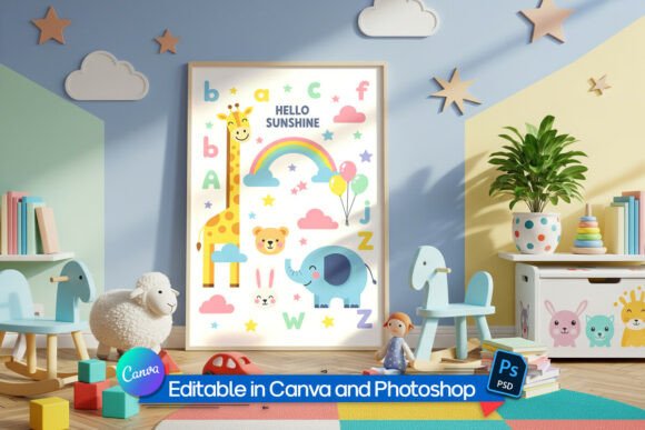 Download Children’s Room Poster Frame Mockup - Children Collection