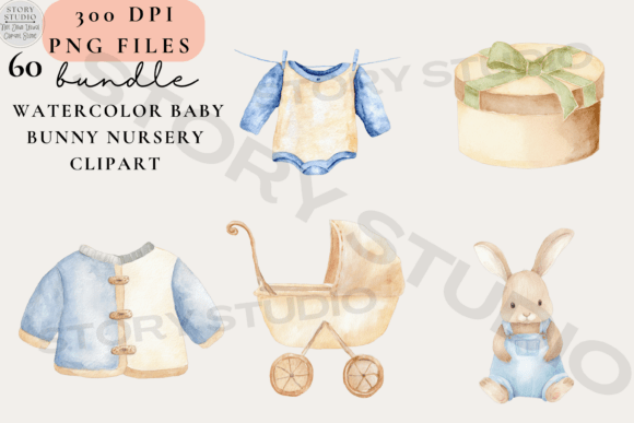 Download Watercolor Baby Bunny Nursery Clipart - Art Collection