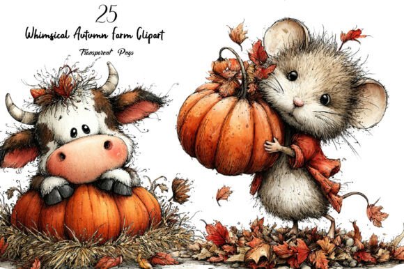 Download Whimsical Autumn Farm Clipart - Art Collection