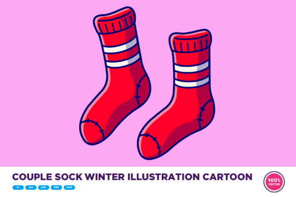 Download Couple Sock Winter Illustration Cartoon - Art Collection