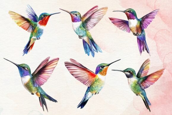 Download Watercolor Hummingbird Clipart Bundle - Art Collection