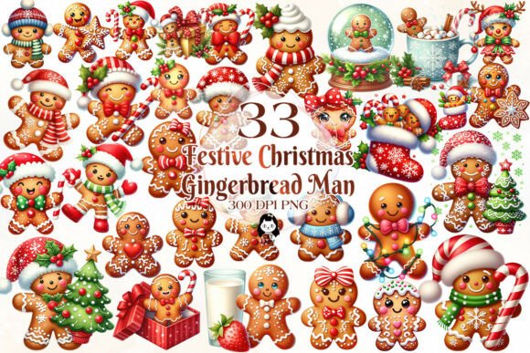 Download Festive Christmas Gingerbread Clipart - Art Collection