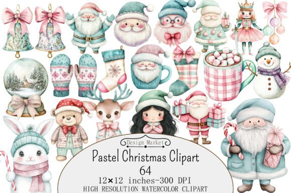 Download Pastel Christmas Clipart - Art Collection