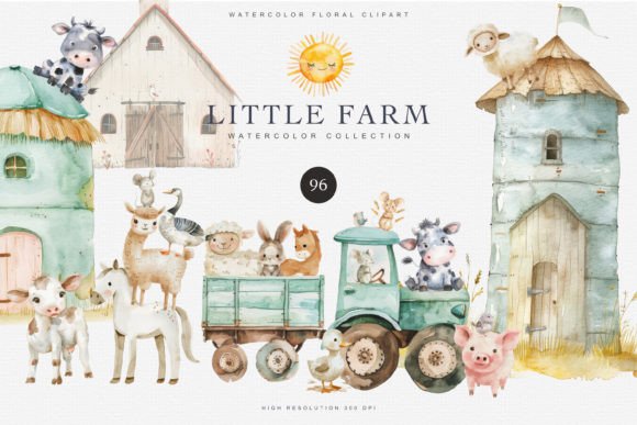 Download Nursery Little Farm Animal Clipart Set - Art Collection