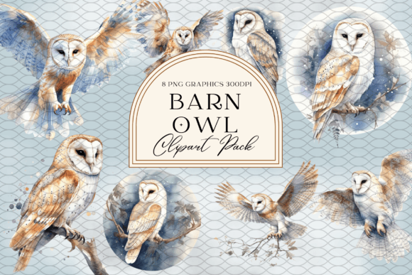 Download Watercolor Barn Owl Sublimation Clipart - Art Collection