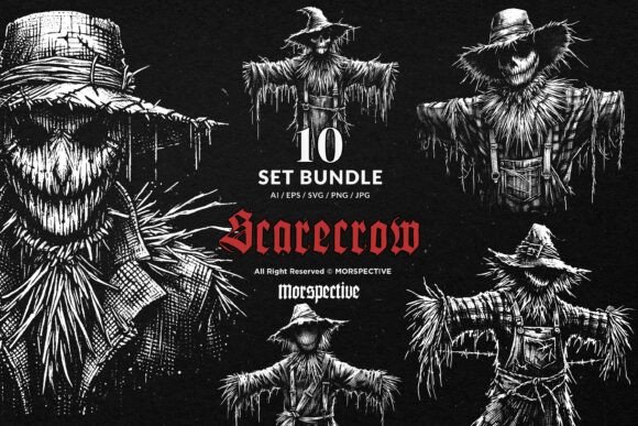 Download 10 Bundle Dark Art Scarecrow Doll Scary - Art Collection