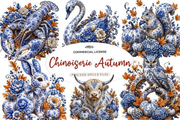 Download Chinoiserie Autumn Clipart PNG - Art Collection