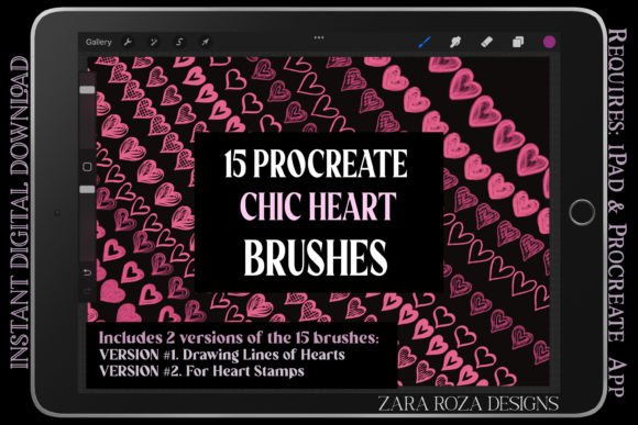 Download Procreate Chic Love Heart Brush Set - Art Collection
