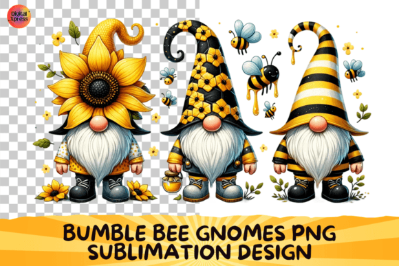 Download Bumble Bee Gnomes Png Sublimation Design - Gnomes Collection