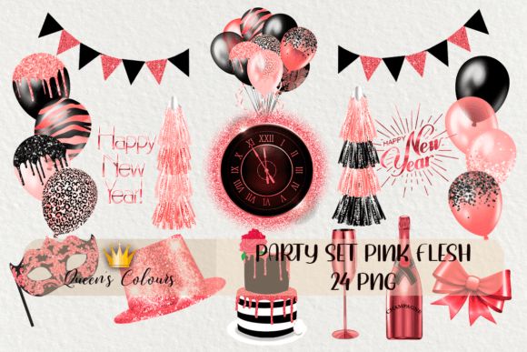 Download New Year Party Elements, Party Supplies - Art Collection