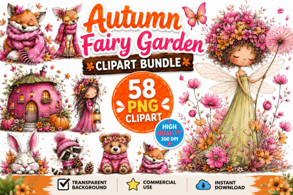 Download Magical Autumn Fairy Garden Clipart - Art Collection
