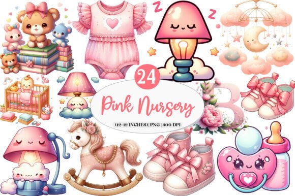 Download Pink Baby Girl Nursery Clipart - Art Collection