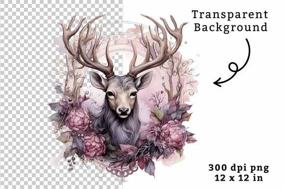 Download Watercolor Reindeer Clipart PNG - Art Collection