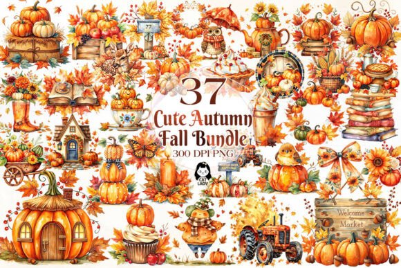 Download Watercolor Cute Autumn Fall Clipart - Premium Resources