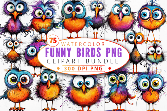 Download Funny Bird Clipart Bundle Cute Birds Png - Art Collection