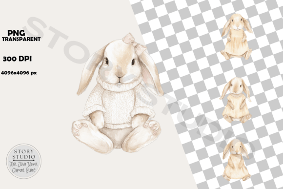 Download Adorable Watercolor Baby Bunny Clipart - Art Collection