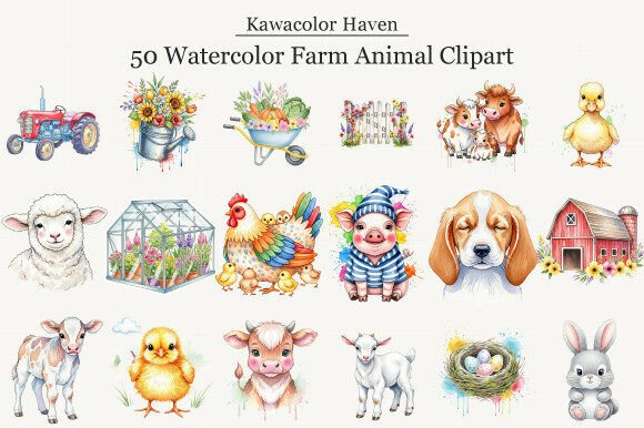 Download Watercolor Farm Animal Clipart - Art Collection