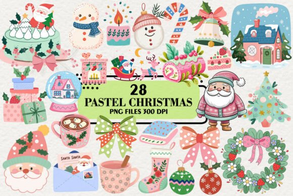 Download Kawaii Pastel Christmas Clipart Bundle - Art Collection