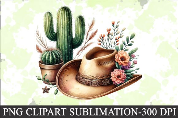 Download A Cowboy Hat with a Cactus Clipart - Art Collection