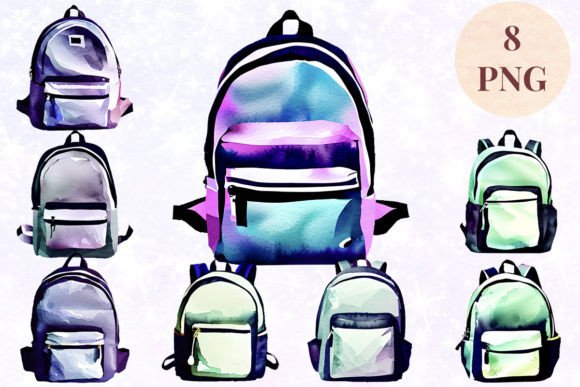 Download Backpack Watercolor 17 Clipart PNG - Art Collection